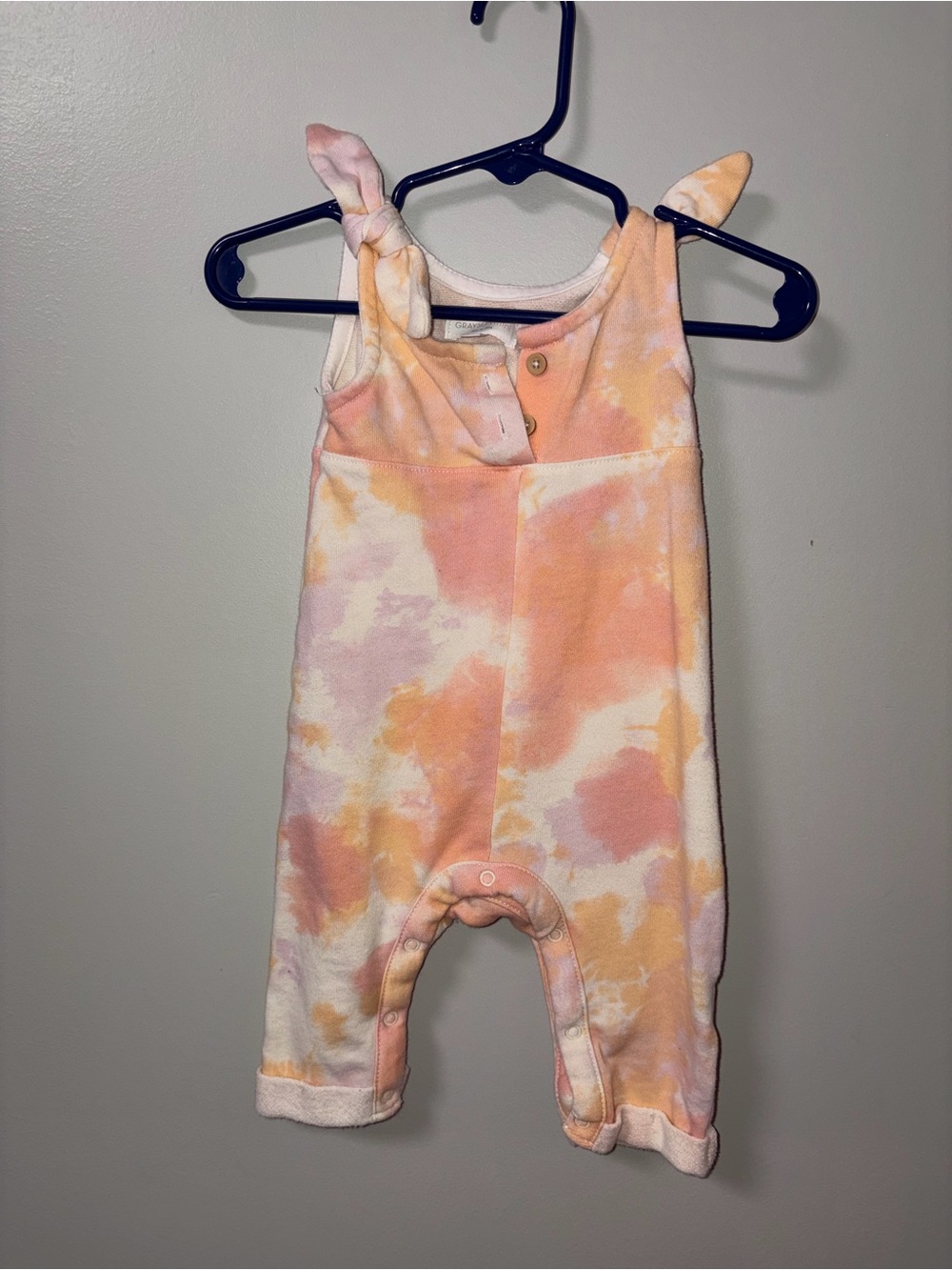 Grayson Mini Orange Tie Dye Sleeveless Romper Girls 3-6M